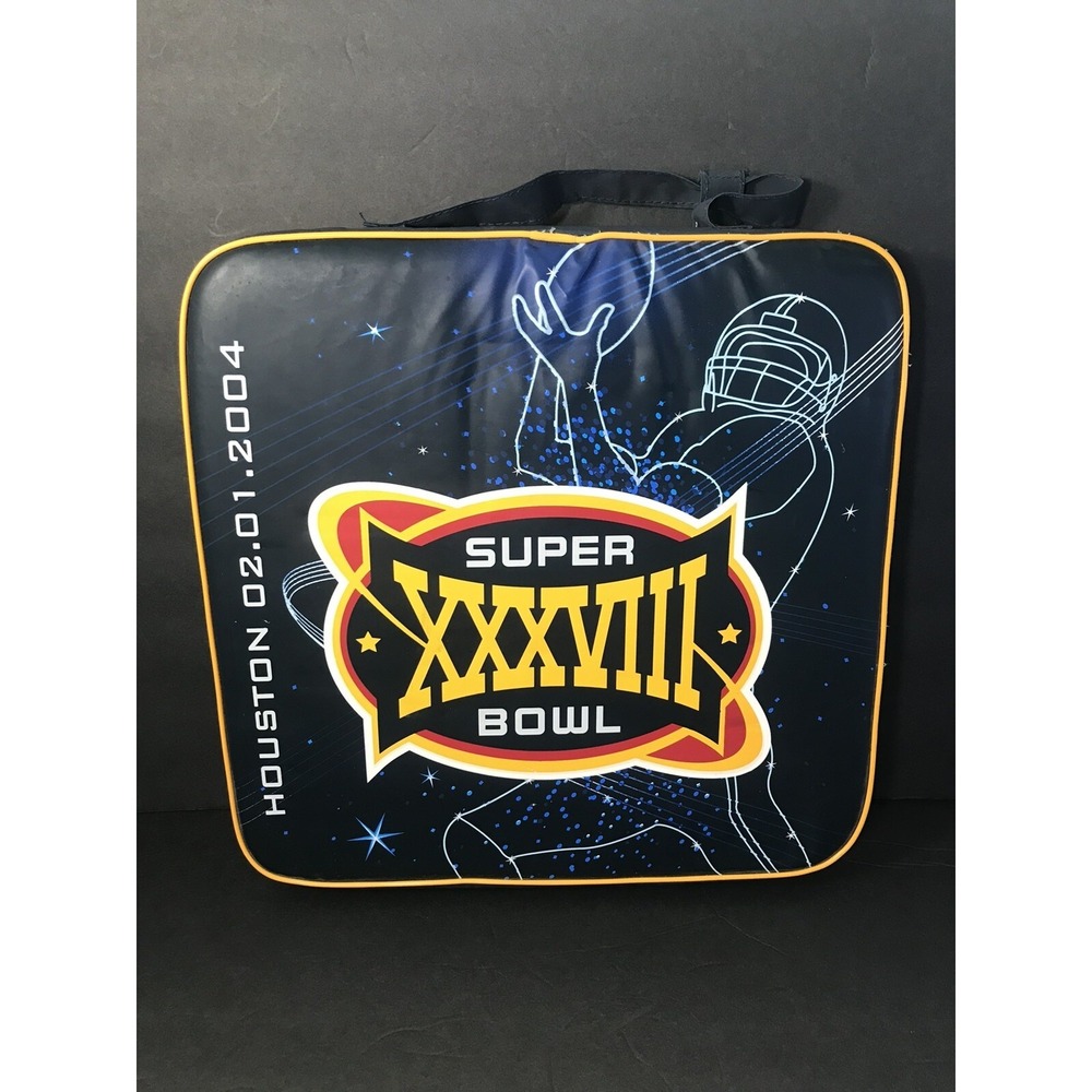Vintage Super Bowl XXXVIII Stadium Seat Cushion Football Houston NFL 2004